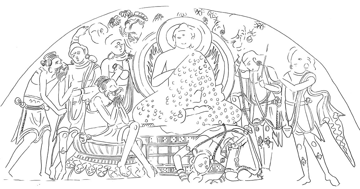 Verehrung des Buddha durch die Brahmanen 